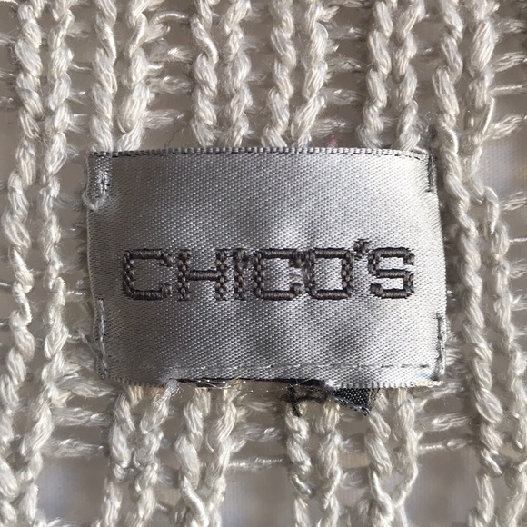 Chico’s cream / gray open front cardigan - Picture 2 of 7